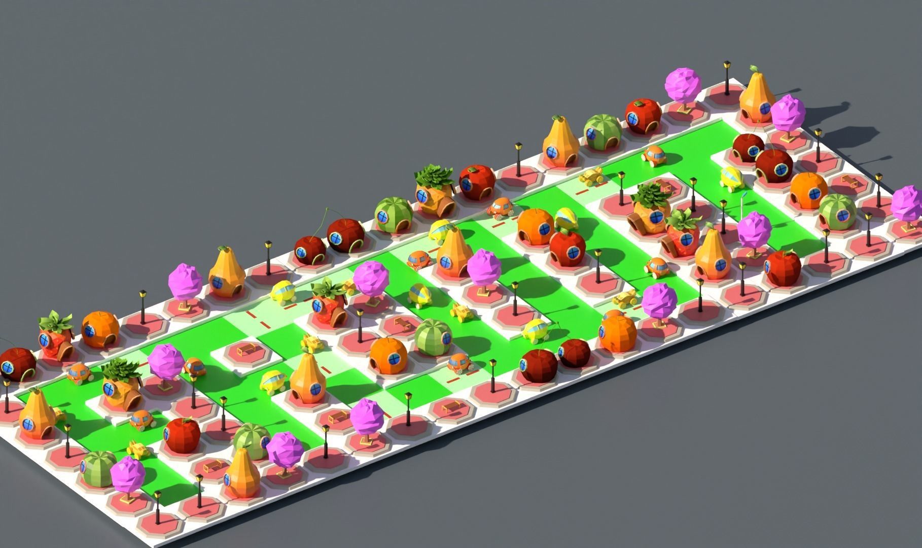 Fruit Street Pack Low-poly 3D model_3