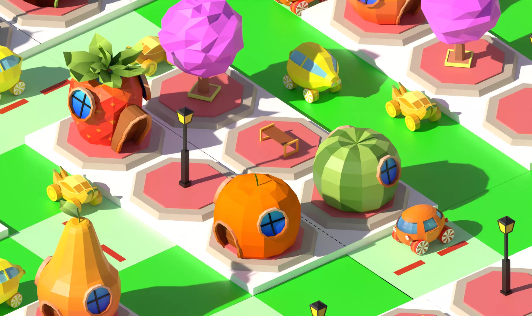 Fruit Street Pack Low-poly 3D model_0