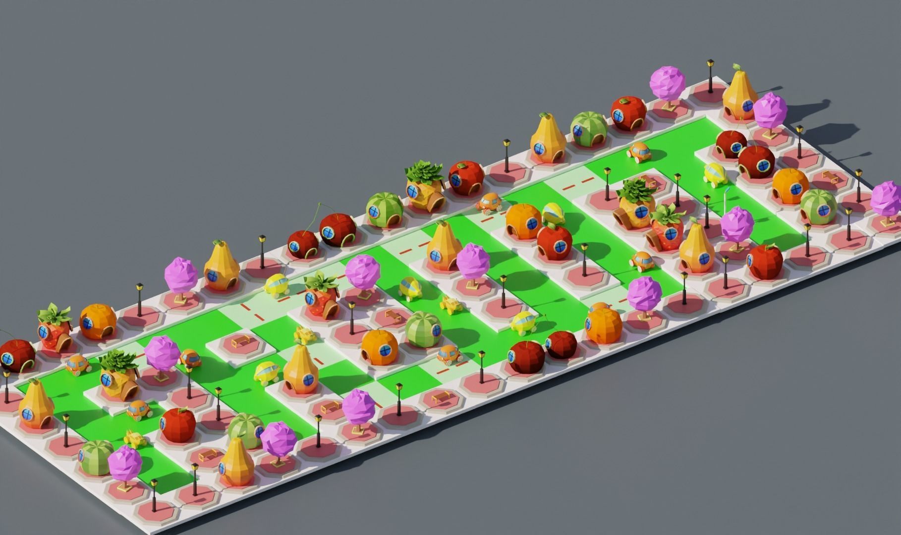 Fruit Street Pack Low-poly 3D model_5