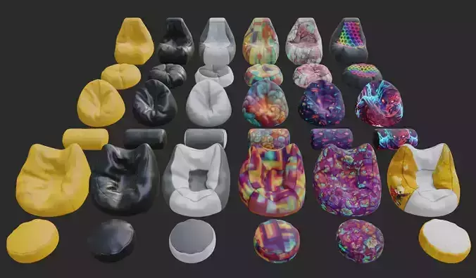 Gaming bean bag chair pouf ottoman collection