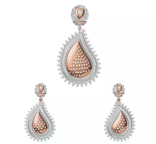 Women Earrings Pendant Set STL JCD Details