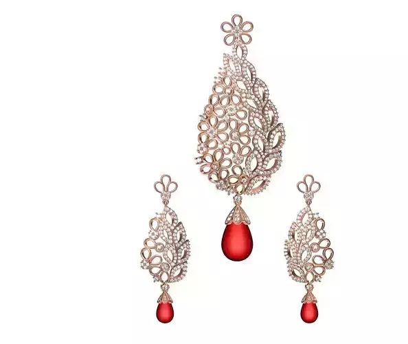 Women Earrings Pendant Set STL JCD Details