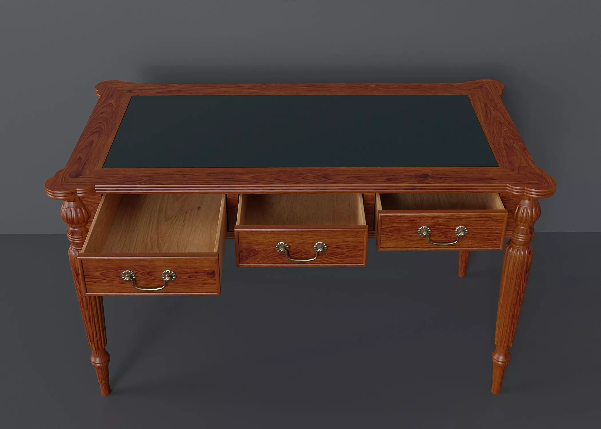 Desk with leatherette top 3D model