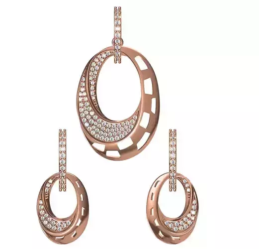 Women Earrings Pendant Set STL JCD Details