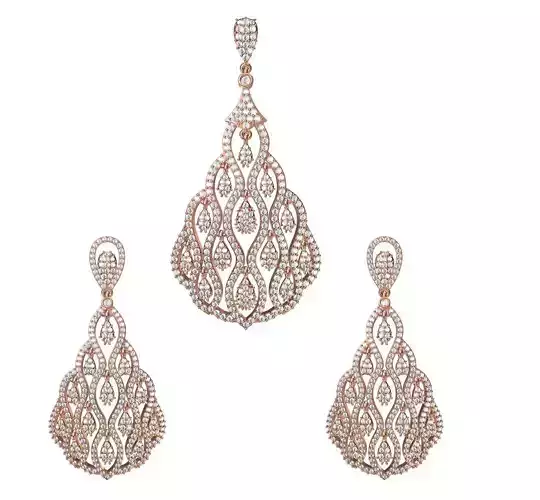 Women Earrings Pendant Set STL JCD Details