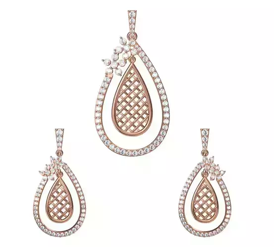 Women Earrings Pendant Set STL JCD Details
