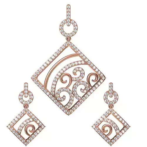 Women Earrings Pendant Set STL JCD Details