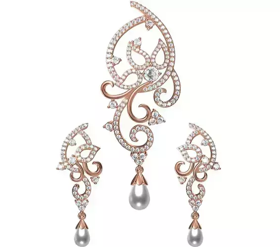 Women Earrings Pendant Set STL JCD Details