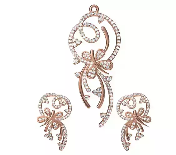 Women Earrings Pendant Set STL JCD Details