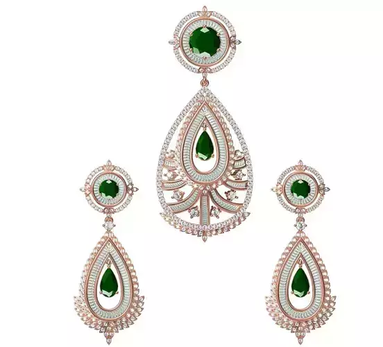 Women Earrings Pendant Set STL JCD Details