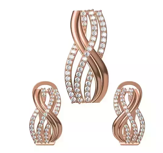 Women Earrings Pendant Set STL JCD Details