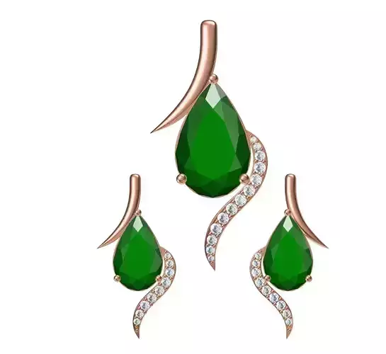 Women Earrings Pendant Set STL JCD Details