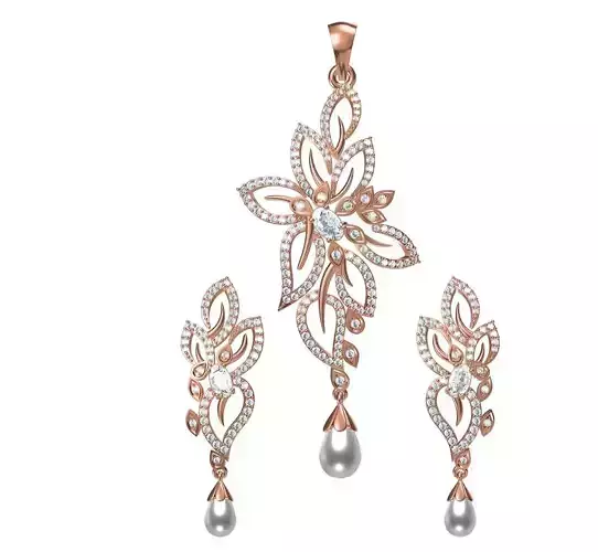 Women Earrings Pendant Set STL JCD Details