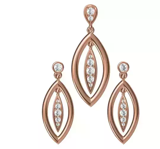 Women Earrings Pendant Set STL JCD Details