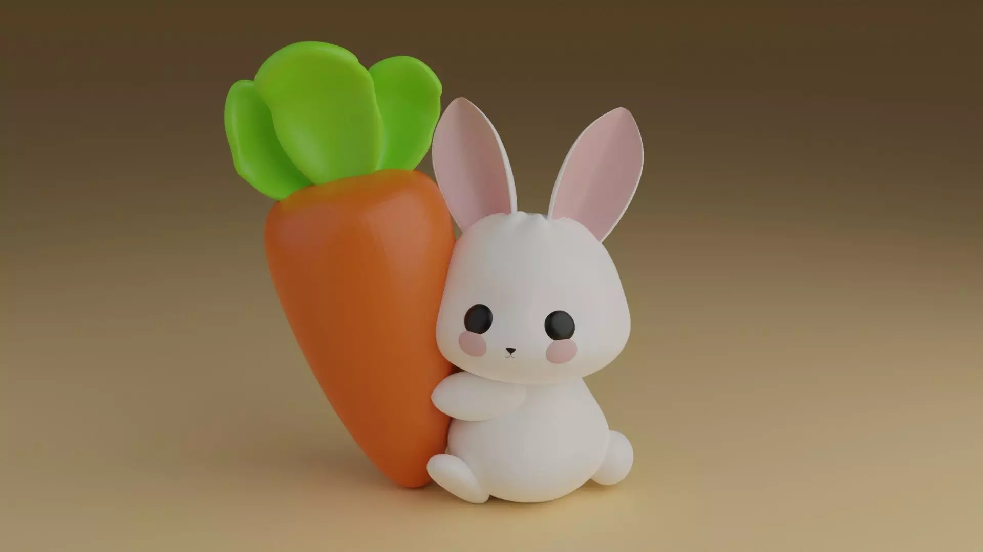 rabbit and carrot 3D print model