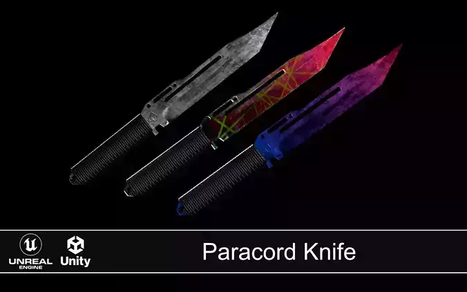 Cord Knife-Survival Knife- 3D LOW POLY MODEL