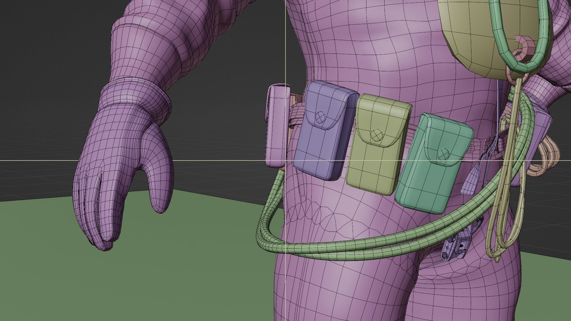  Copper Bronze Diving Suit Low-poly 3D model_22