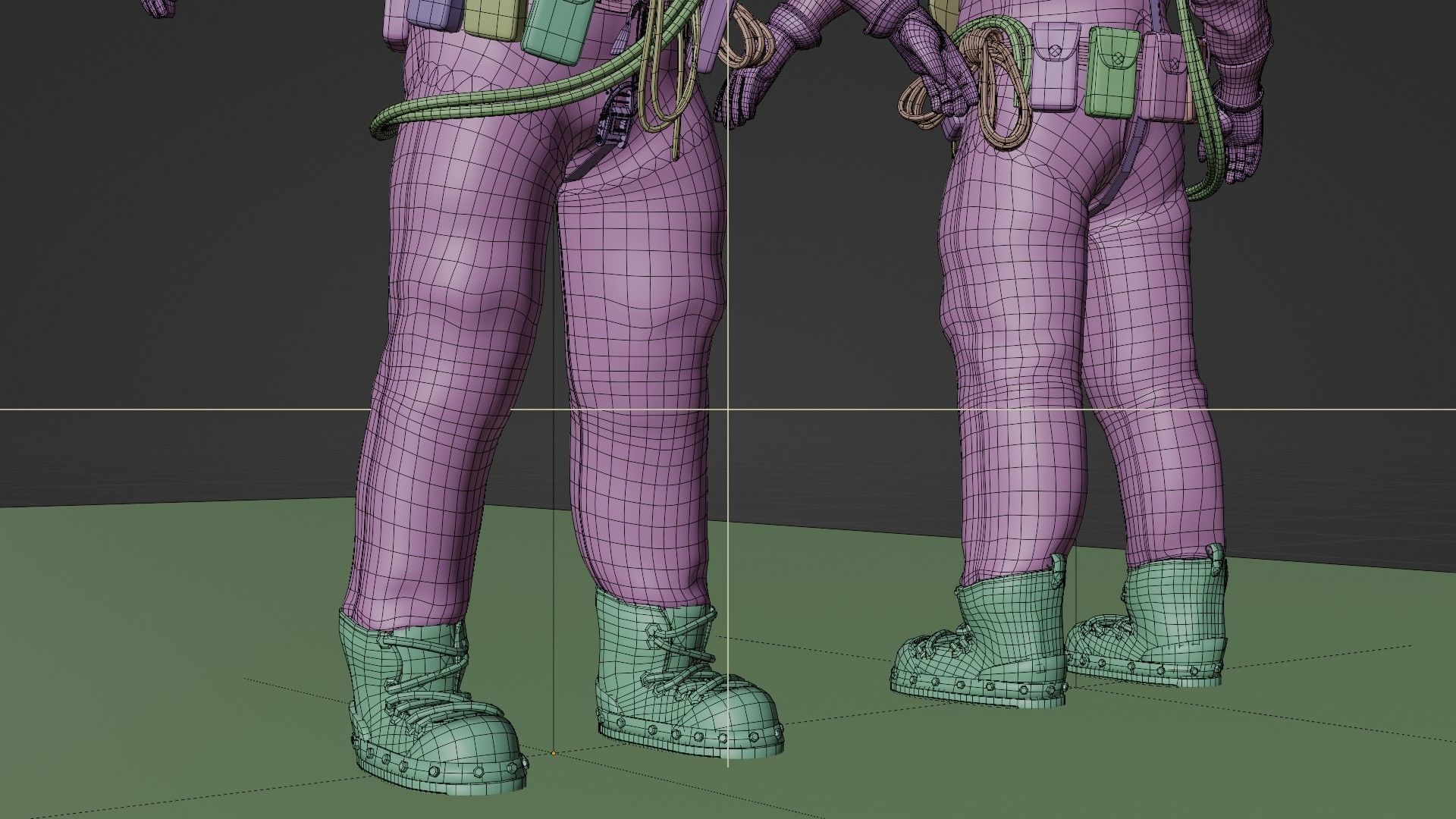  Copper Bronze Diving Suit Low-poly 3D model_20