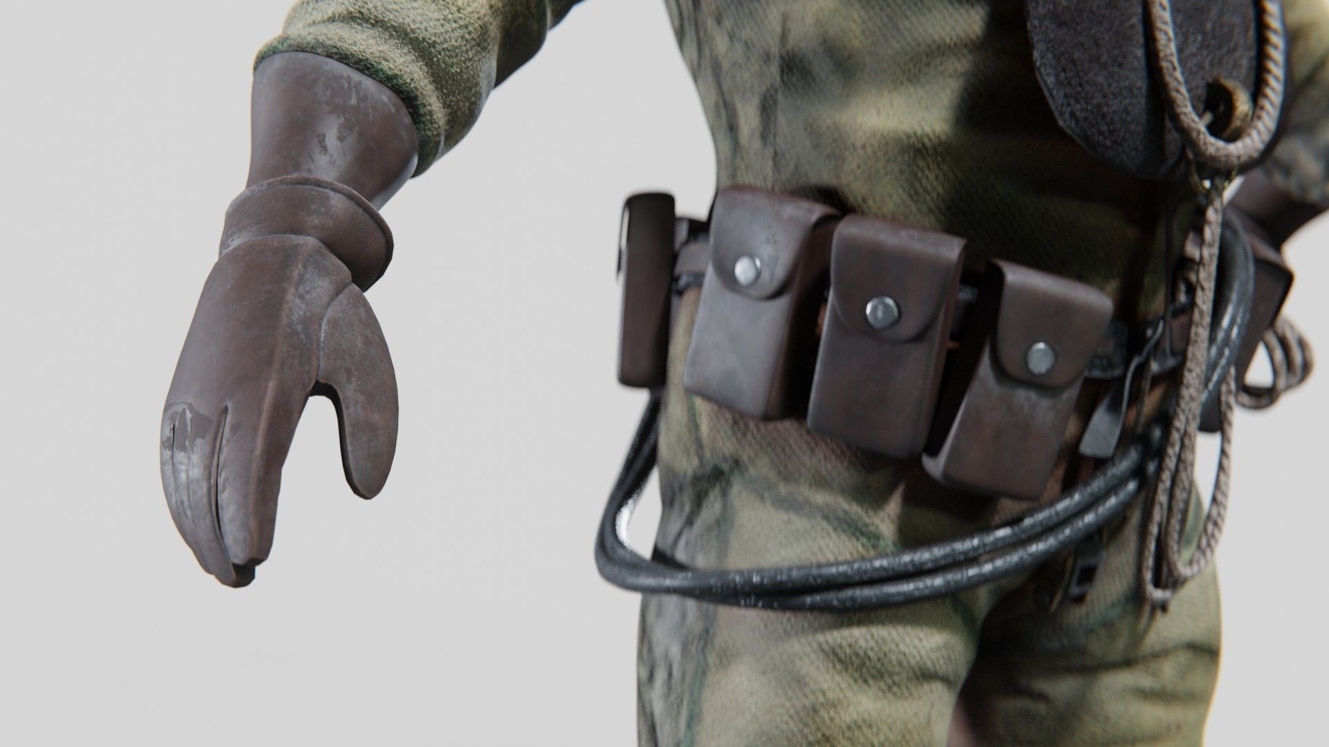  Copper Bronze Diving Suit Low-poly 3D model_10