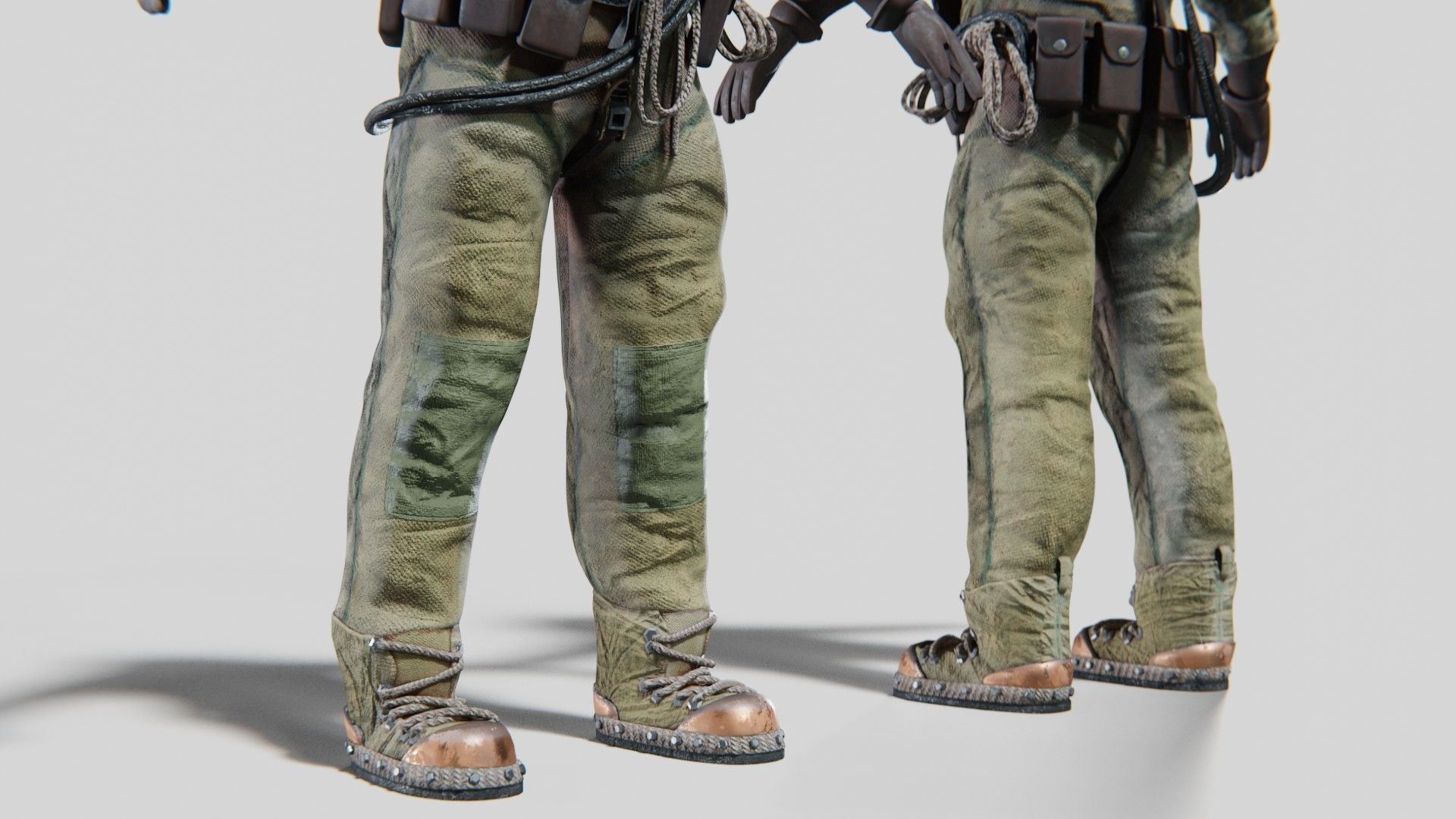  Copper Bronze Diving Suit Low-poly 3D model_8