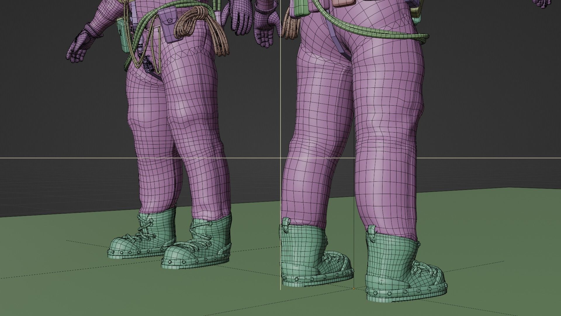  Copper Bronze Diving Suit Low-poly 3D model_19