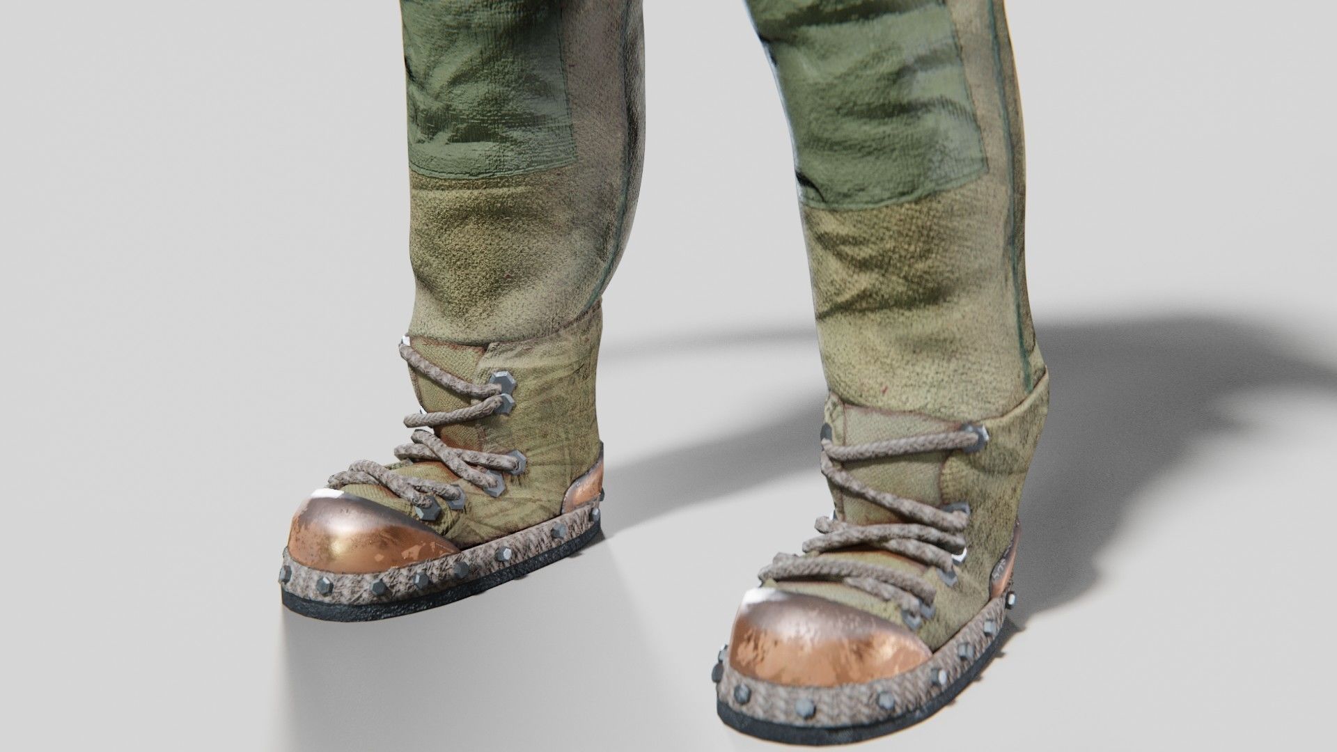  Copper Bronze Diving Suit Low-poly 3D model_13