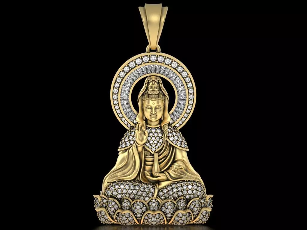 Buddha Guan Yin Pendant - Buddha Pendant 3D print model_0