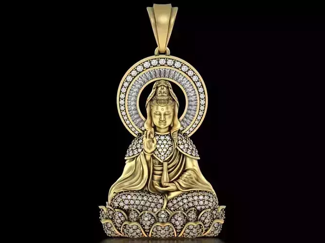 Buddha Guan Yin Pendant - Buddha Pendant 3D print model