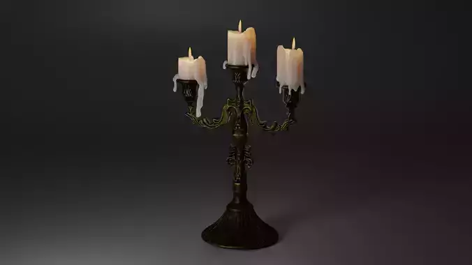 Candlestick in the old style 3D model