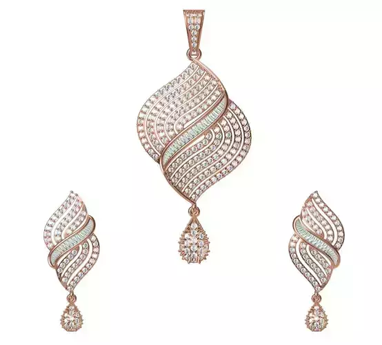 Women Earrings Pendant Set STL JCD Details