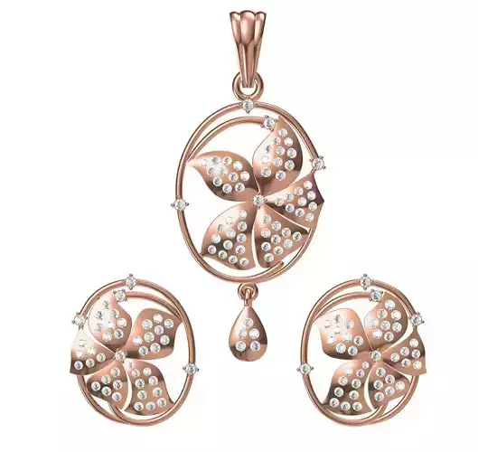 Women Earrings Pendant Set STL JCD Details