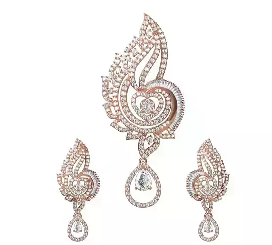 Women Earrings Pendant Set STL JCD Details