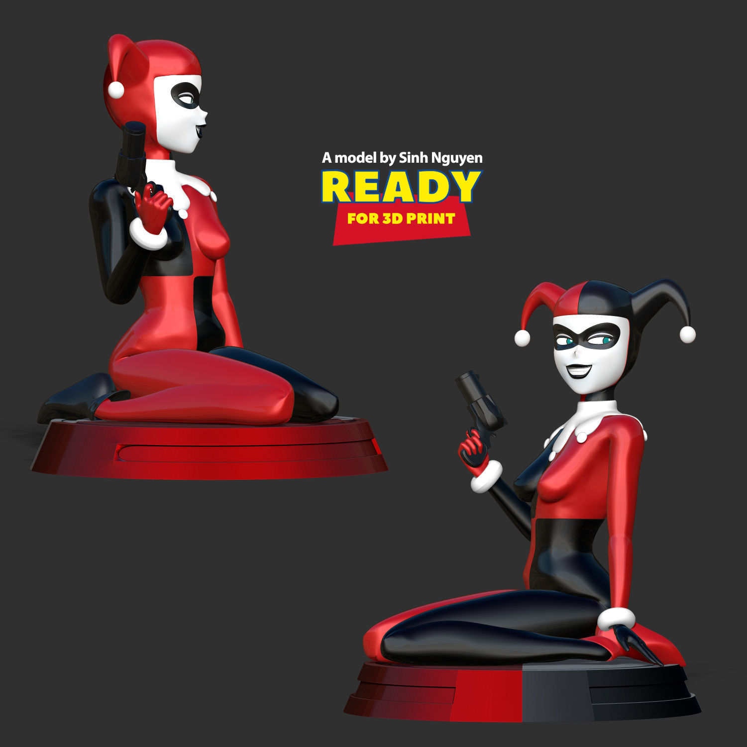 Classic Harley Quinn Fanart 3D print model_4