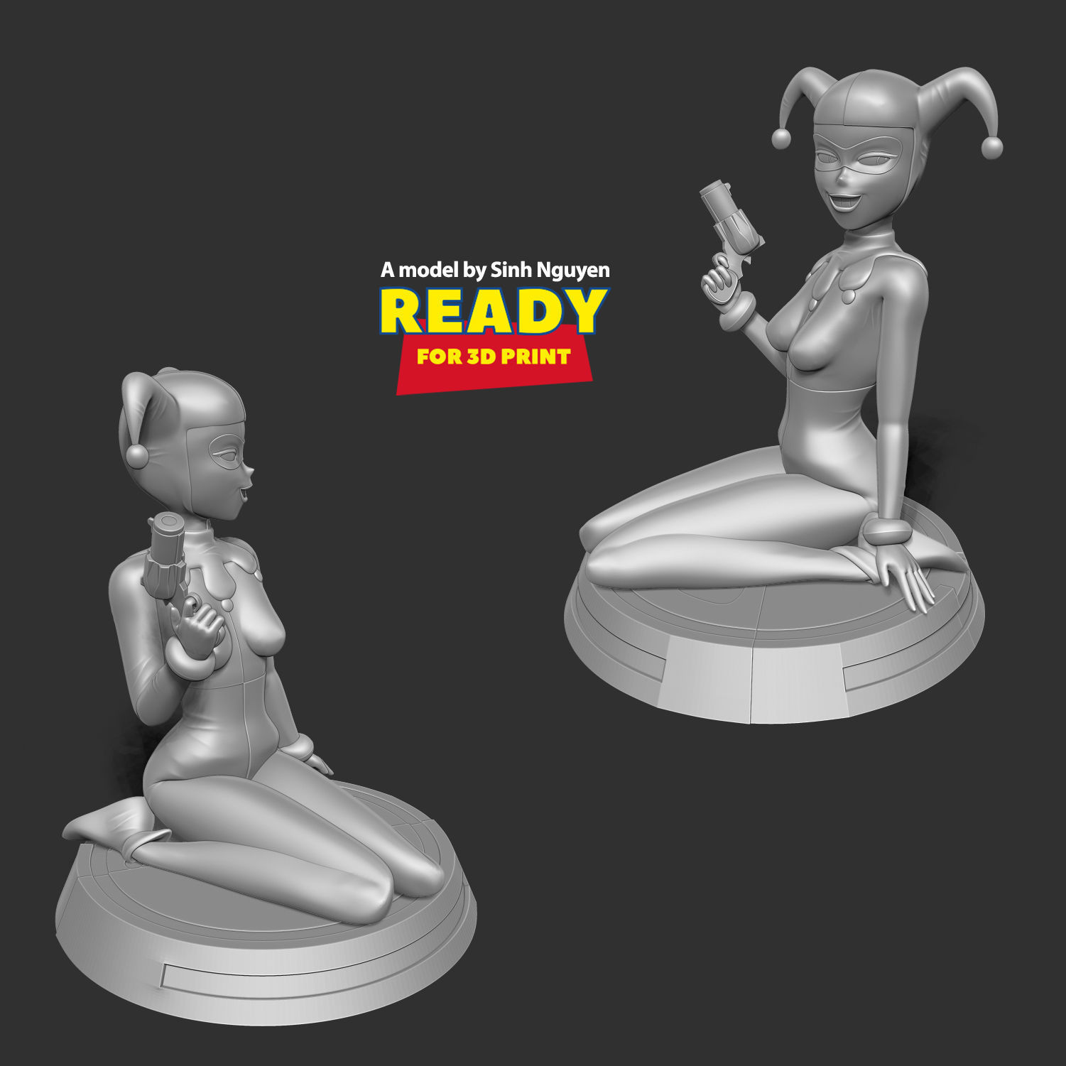 Classic Harley Quinn Fanart 3D print model_5