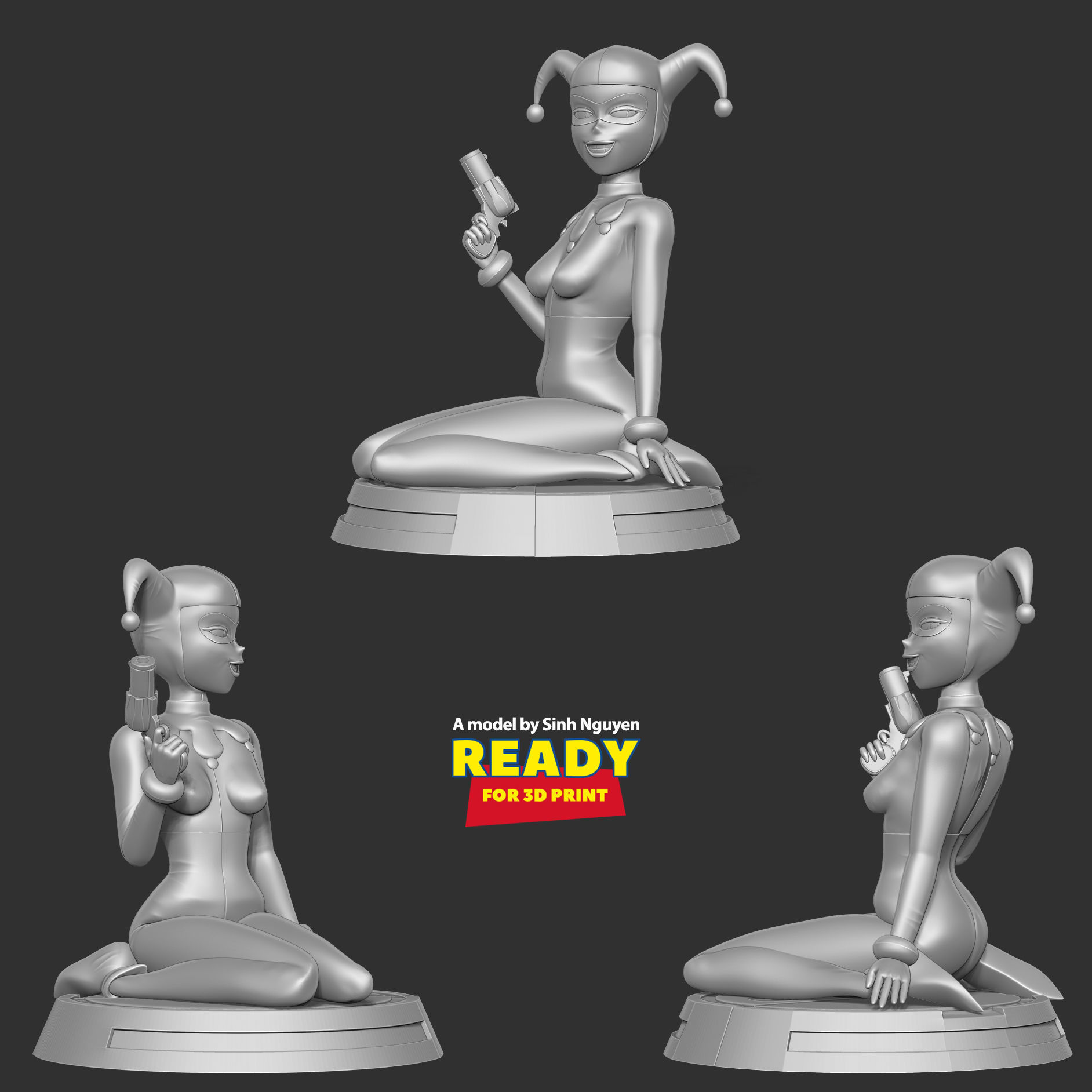 Classic Harley Quinn Fanart 3D print model_3