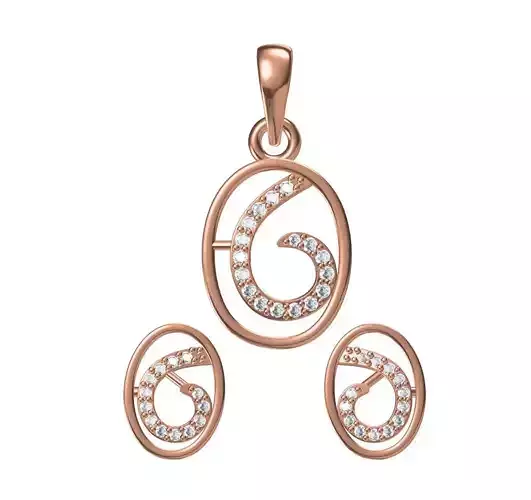 Women Earrings Pendant Set STL JCD Details