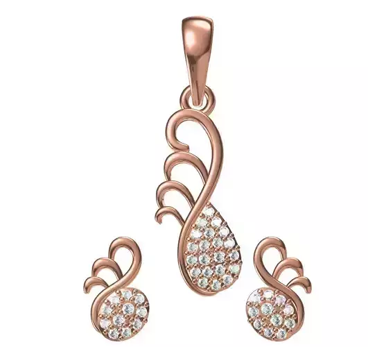 Women Earrings Pendant Set STL JCD Details