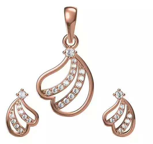 Women Earrings Pendant Set STL JCD Details