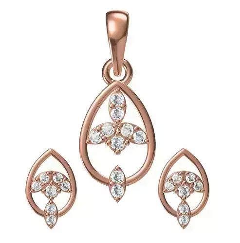 Women Earrings Pendant Set STL JCD Details