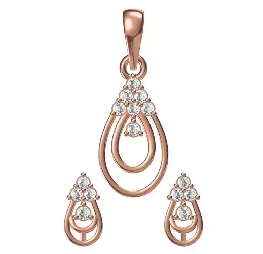Women Earrings Pendant Set STL JCD Details