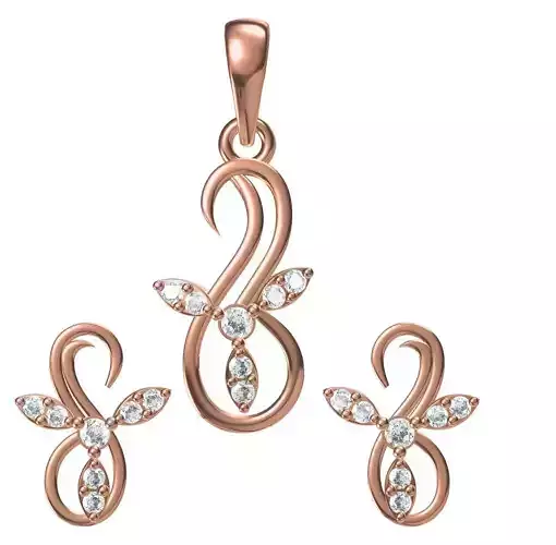 Women Earrings Pendant Set STL JCD Details