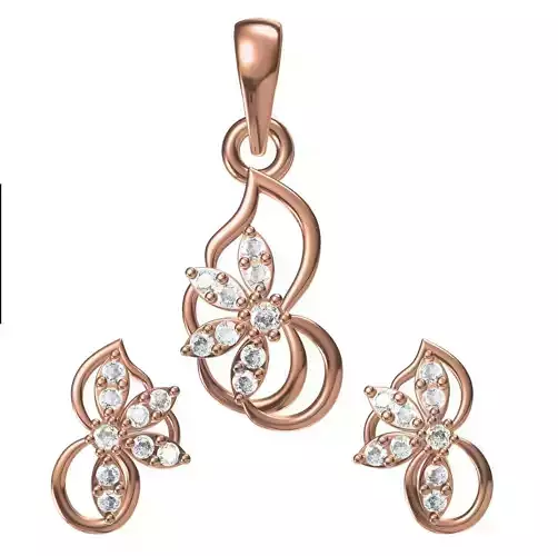 Women Earrings Pendant Set STL JCD Details