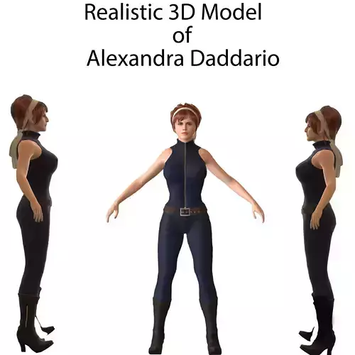 Alexandra Daddario  Low-poly 3D model