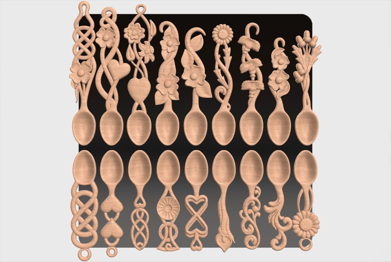 Wooden spoon model for cnc 10 3D model_1