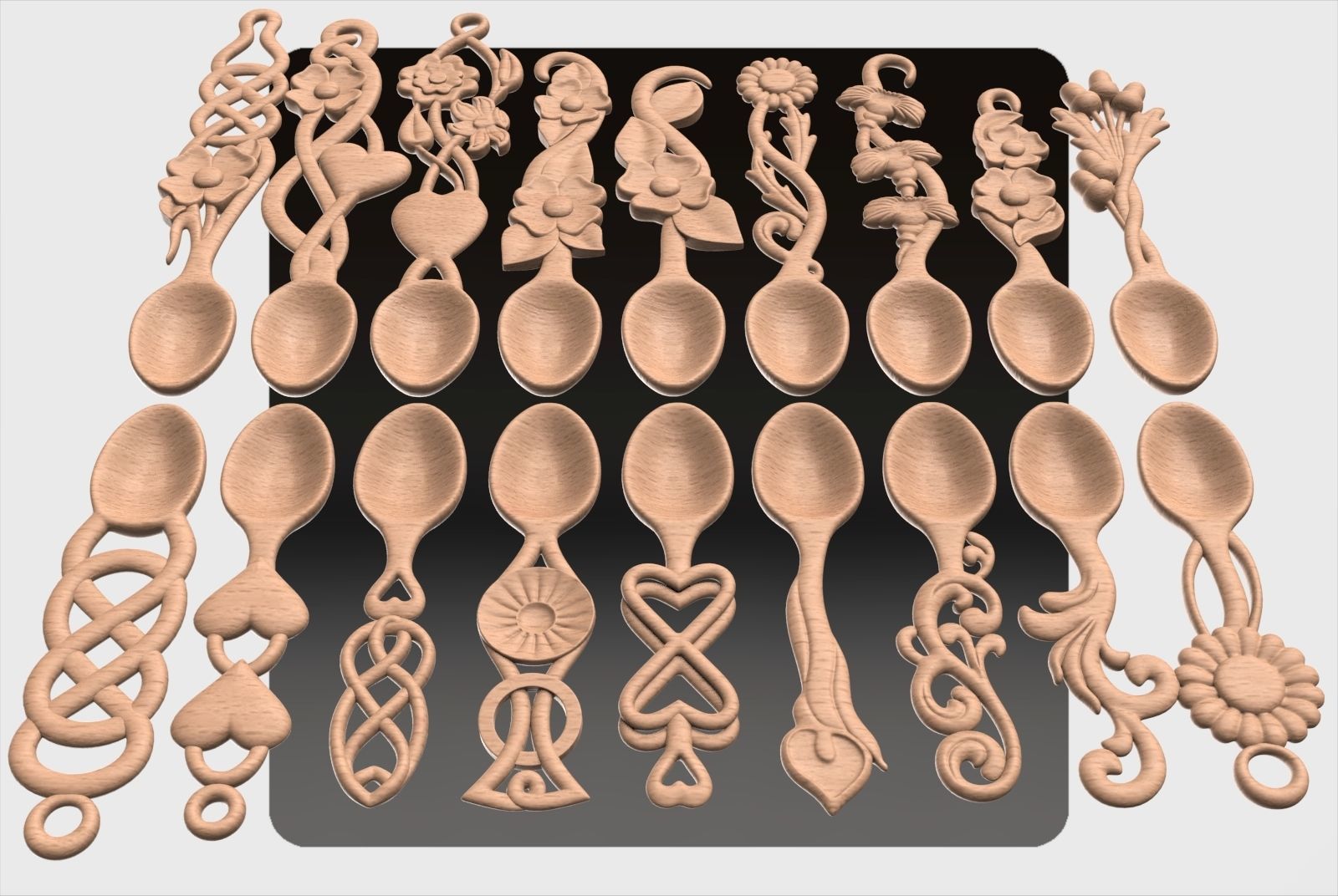 Wooden spoon model for cnc 10 3D model_4