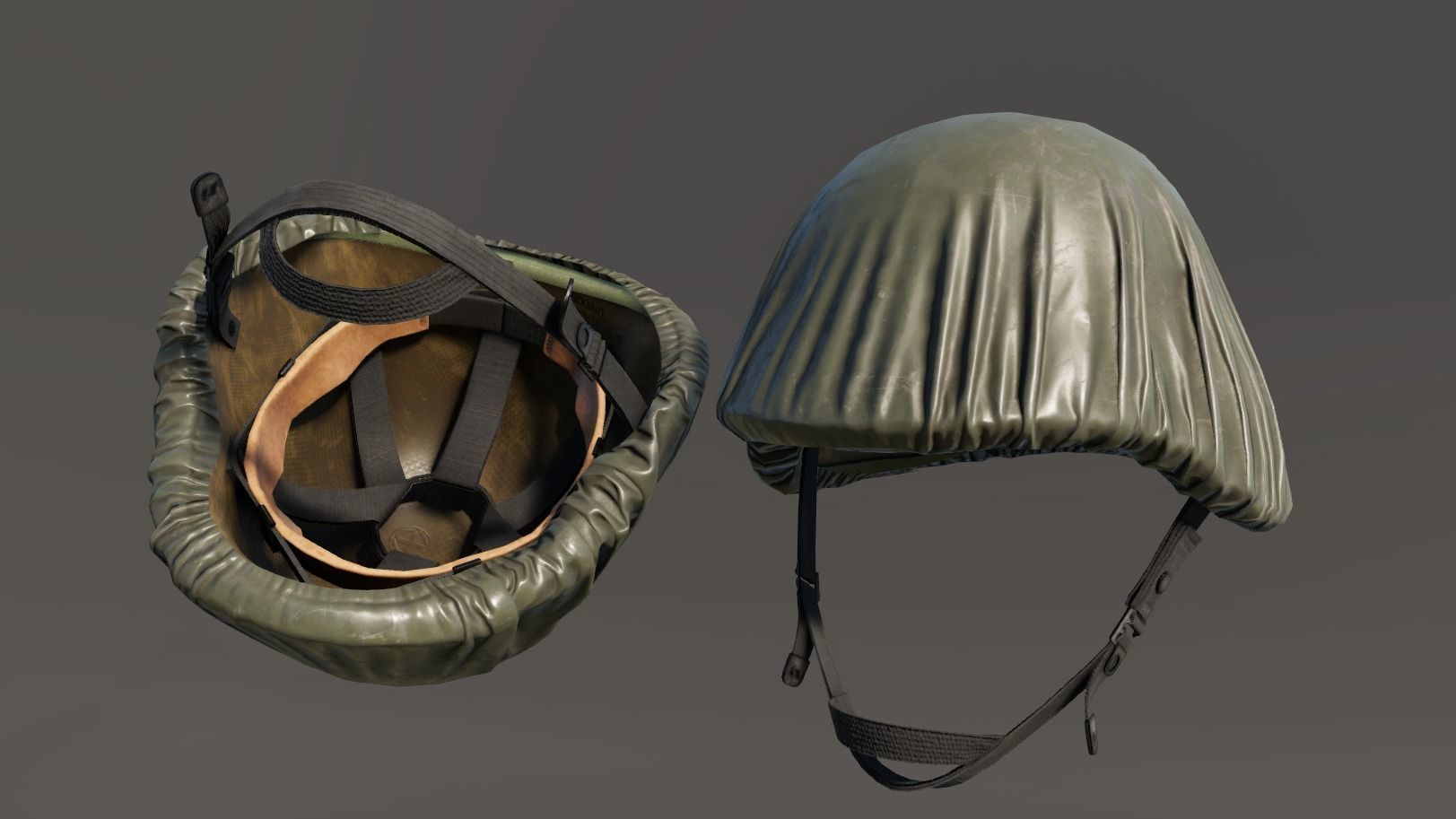 US helmet rain cover Low-poly 3D model_5