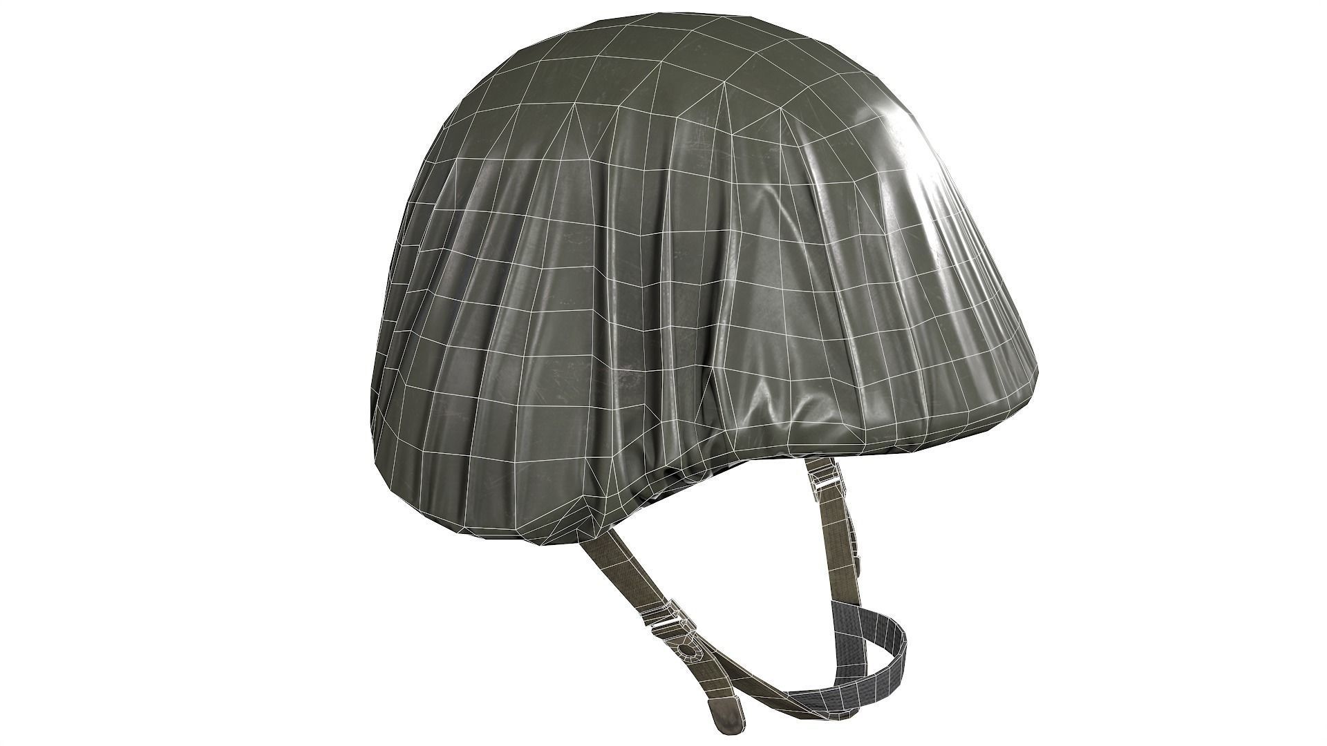 US helmet rain cover Low-poly 3D model_11