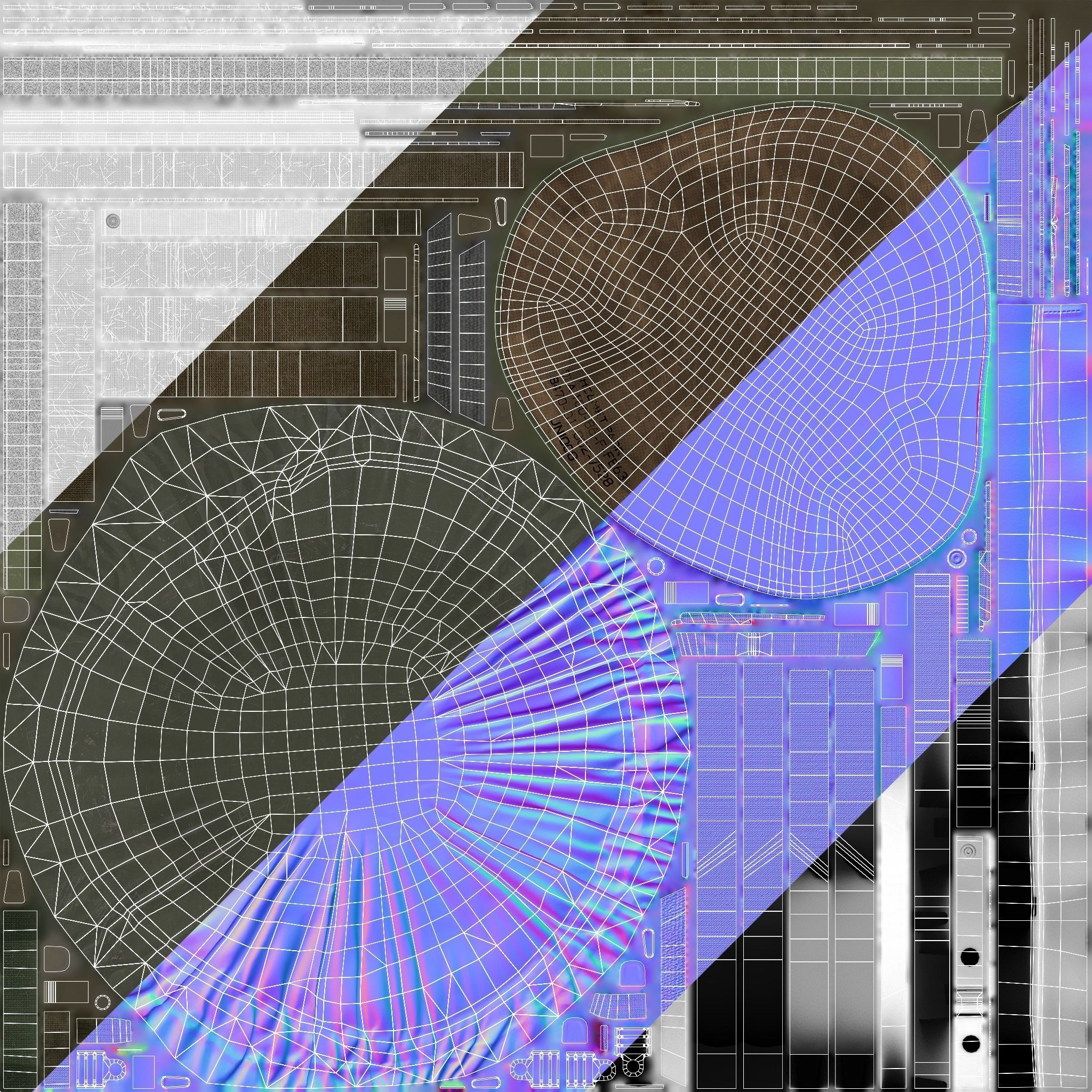 US helmet rain cover Low-poly 3D model_14