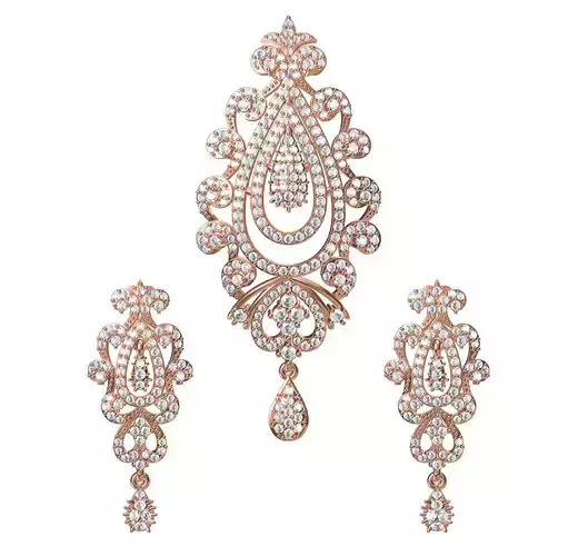 Women Earrings Pendant Set STL JCD Details