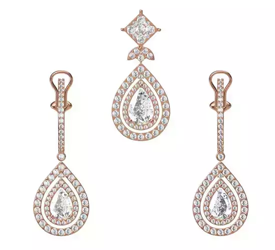 Women Earrings Pendant Set STL JCD Details
